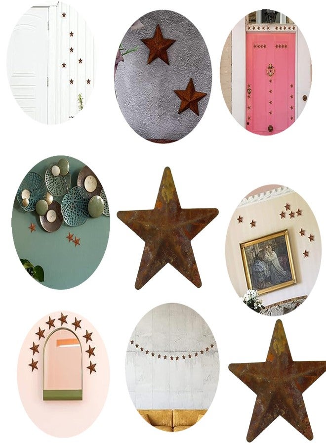 TAODAN 50PCS 1 Inch Metal Star Antique Real Rust Finish Christmas Decoration Pendant Stamping Part Pentagram Crafts Decoration Barn Star for Decorating House Wall Door - Image 3